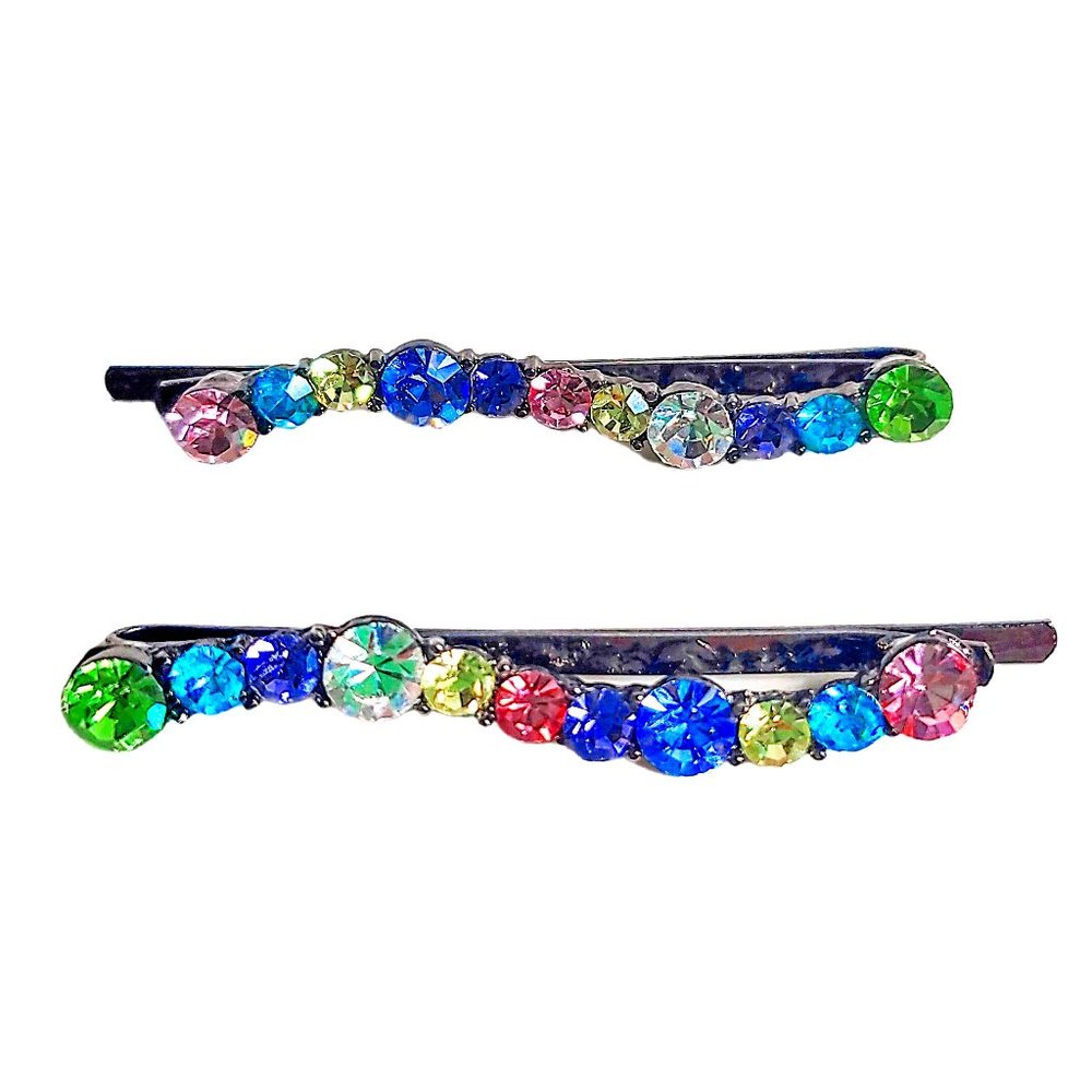 NWOT Multicolor Rhinestone Bobby Pins Set of 2 Women's
